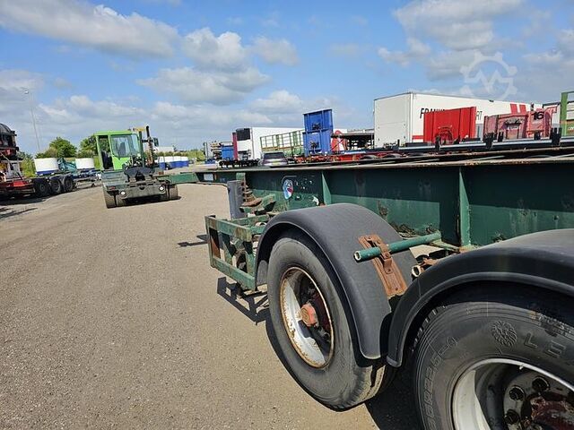 Container transport FLANDRIA 2 AXLE 20 FT CHASSIS STEEL SUSPENSION ROR DRUM