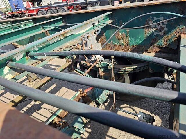 Container transport FLANDRIA 2 AXLE 20 FT CHASSIS STEEL SUSPENSION ROR DRUM