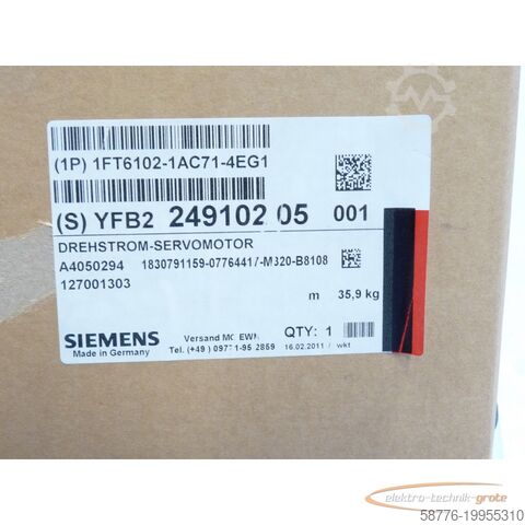 Control unit Siemens 1FT6102-1AC71-4EG1 Drehstrom-Servomotor    !