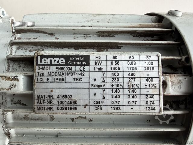  Motoreduktor Lenze GST04-2M VBR071C42 0,55 kW 421,5 obr./min 12 Nm i=3,333 3×230/400 V IP55 Motoreduktor Lenze GST04-2M VBR071C42 0,55 kW 421,5 obr./min 12 Nm i=3,333 3×230/400 V IP55