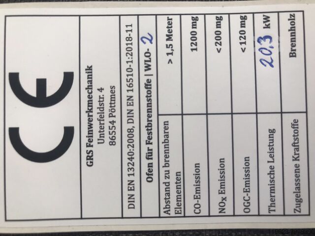 Warmluftofen,Werkstattofen,Holzofen  WLO 2 20 KW