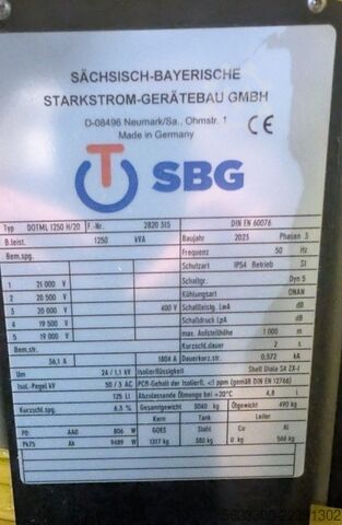 Medium voltage transformer station Betonbau - Siemens - SBG 1250kVA