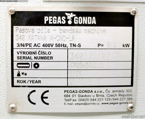 Band Saw PEGAS 340 KATANA X-CNC-LR
