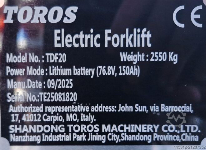 Front loader forklift TOROS TDF20