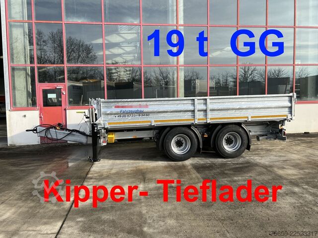 Tipper trailer Möslein TTD 19 B  19 t Tandemkipper- Tieflader, Breitbereifung