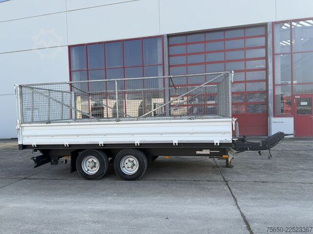 Three-way tipper trailer  TK  Tandemkipper- Tieflader, Gitteraufsatz, Wenig Benutzt