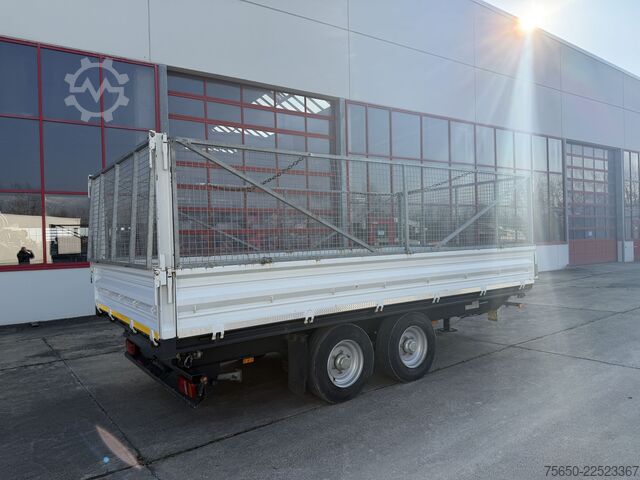 Three-way tipper trailer  TK  Tandemkipper- Tieflader, Gitteraufsatz, Wenig Benutzt