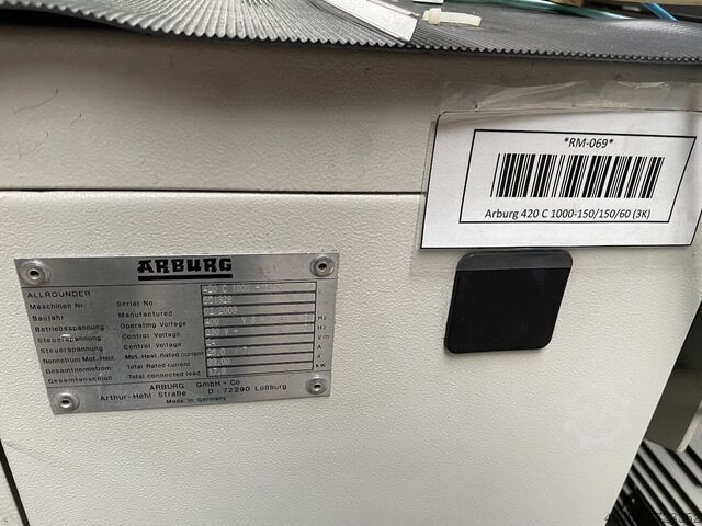 Injection moulding machine Arburg 420C 1000-150/150/60 3-Farben 20.092 h