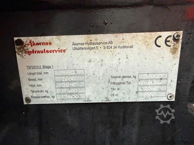 Truck mounted crane SCANIA R580 LB 8x2*6 HNB SZM mit Kran HIAB XS 422