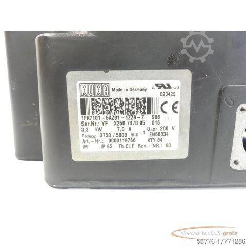 KUKA / Binder Motor KUKA / Binder KUKA Rotor m. Binder 86 61111H40 für 1FK7101-5AZ91-1ZZ9-Z SN:YFX250747095016