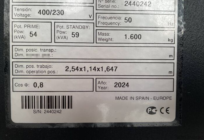 Aggregat Deutz TCD2.9L4 - 60 kVA Stage V Generator - DPX-19006.1