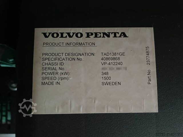 Aggregat Volvo TAD1381GE - 390 kVA Stage V Genset - DPX-19031