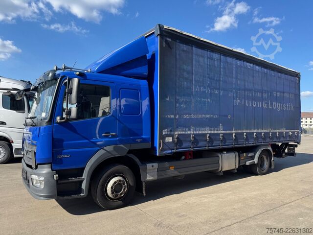 Flatbed truck with tarp MERCEDES-BENZ ATEGO 1530 * SCHLAFKABINE * LBW 2 T *KLIMA *
