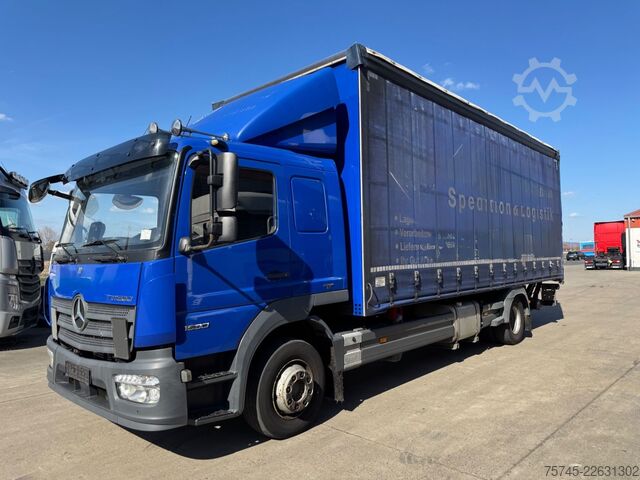 Flatbed truck with tarp MERCEDES-BENZ ATEGO 1530 * SCHLAFKABINE * LBW 2 T *KLIMA *