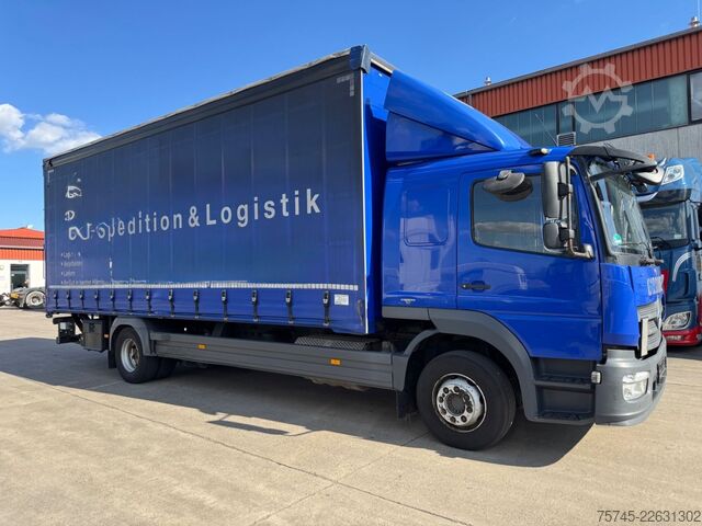 Flatbed truck with tarp MERCEDES-BENZ ATEGO 1530 * SCHLAFKABINE * LBW 2 T *KLIMA *