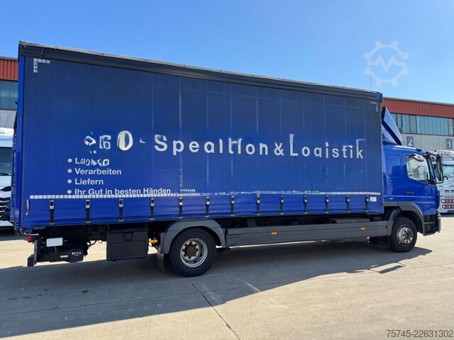 Flatbed truck with tarp MERCEDES-BENZ ATEGO 1530 * SCHLAFKABINE * LBW 2 T *KLIMA *