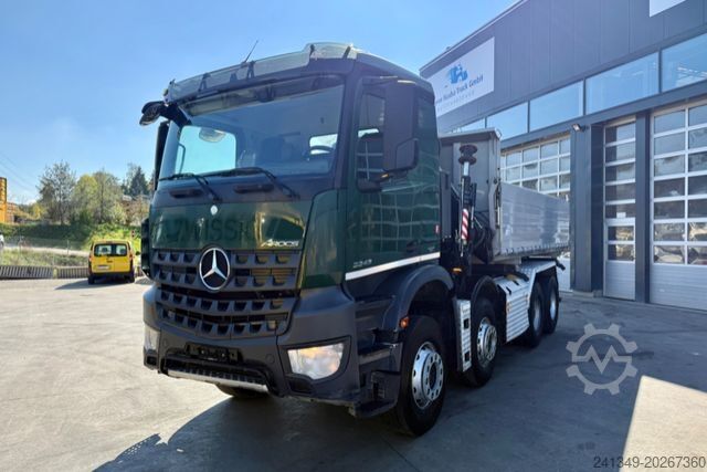 Tipper truck MERCEDES-BENZ Arocs 3242 8x4 Hiab 166-4