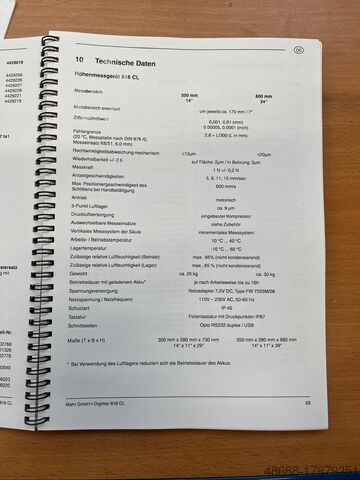 Height measuring device Measuring device Mahr Digimar 816 CL