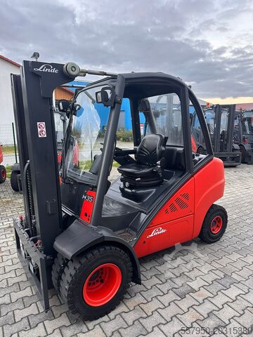4-wheel forklift Linde H35 Diesel Triplex Doppelzusatzhydraulik