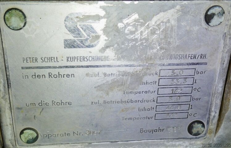 4 m² Wärmetauscher aus Edelstahl Schell Apparate 7879