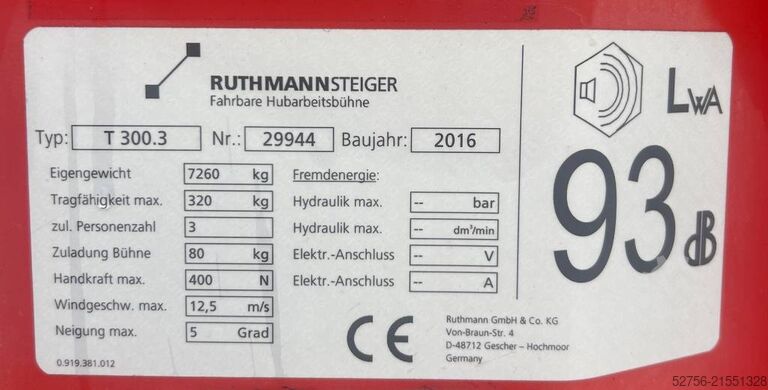 Lkw-Arbeitsbühne Ruthmann T300.3