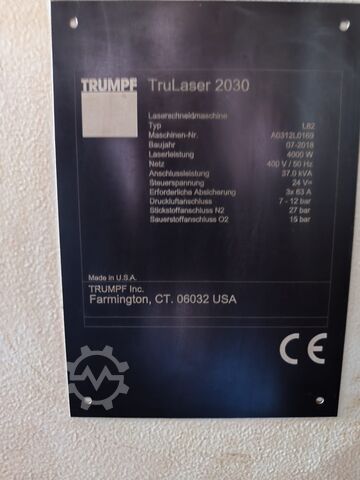 Laserschneidmaschine TRUMPF TruLaser 2030 Fiber