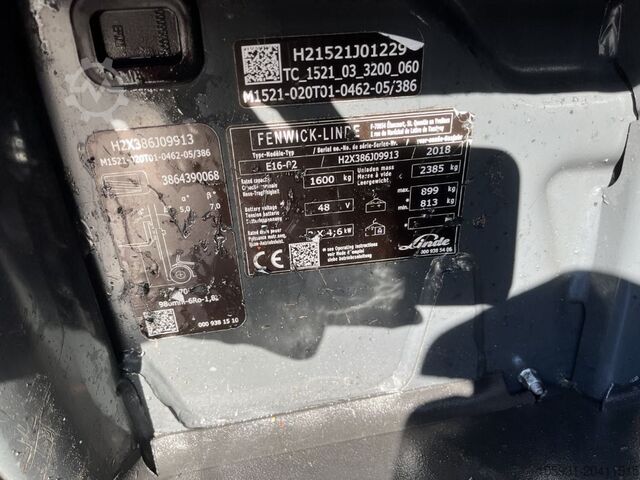 Electric 3-wheel forklift Linde E16-02