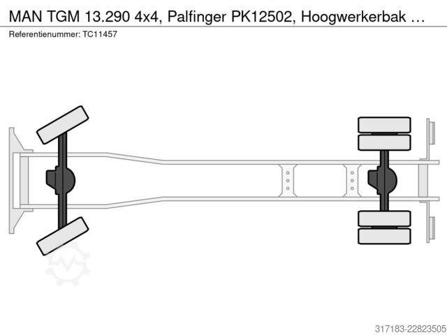 Ladepritsche MAN TGM 13.290 4x4, Palfinger PK12502, Hoogwerkerbak