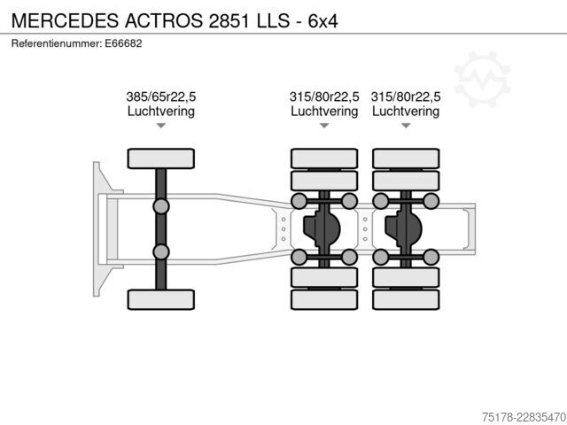 Standard tractor Mercedes-Benz ACTROS 2851 LLS - 6x4