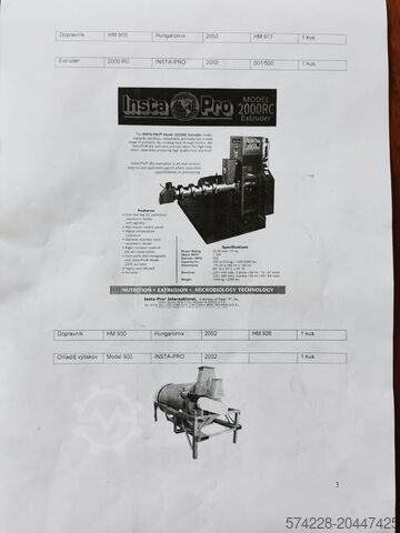 Extruderpresse für Soja, Leistung 1.200 kg/h Instapro Pressing line for soybean