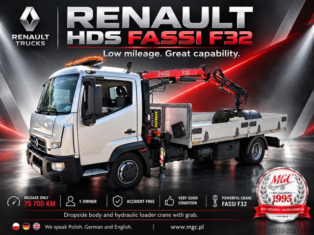 LKW mit Pritsche (offen) Renault D 7.5 - HIAB FASSI F32