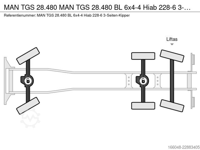 Tipper with crane MAN TGS 28.480 MAN TGS 28.480 BL 6x4-4 Hiab 228-6 3...