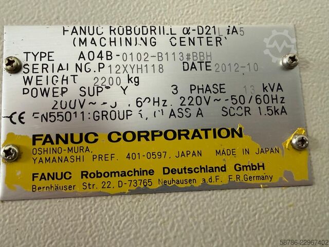 Vertikales Bearbeitungszentrum Fanuc Robodrill Alpha D21LiA5