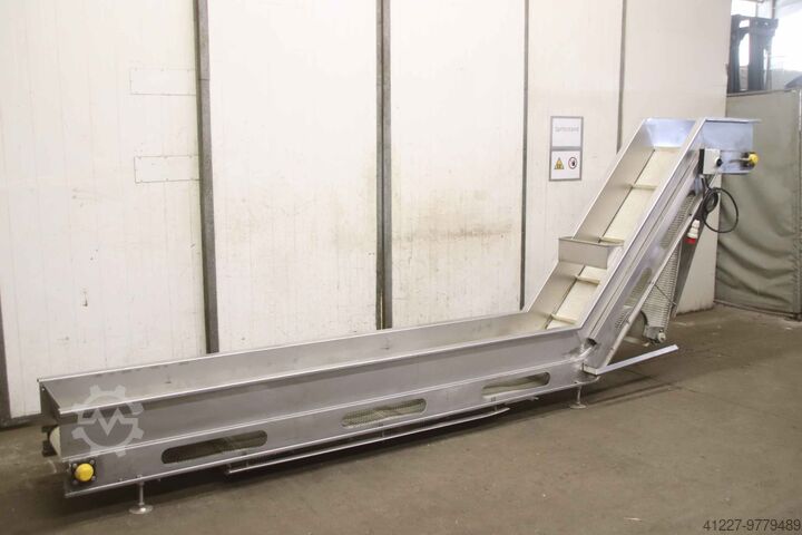 Steigförderband 12 m/min Edelstahl 5040 x 455 mm