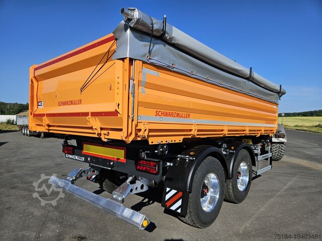 Dreiseitenkipper Anhänger Schwarzmüller Tandem-Kippanhänger bündig, Plane