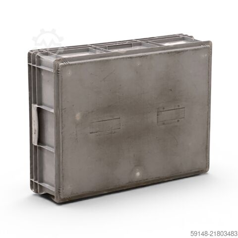 Used Euronorm stacking bins all walls closed, L: 800, W: 600, H: 210 (mm).  85ltr, L: 800, Kruizinga 98-449GB-PAL