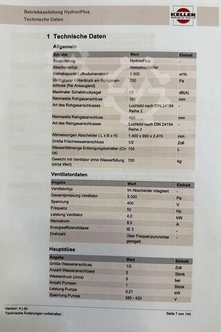 Absaugung KELLER HYDRON PLUS 1.5