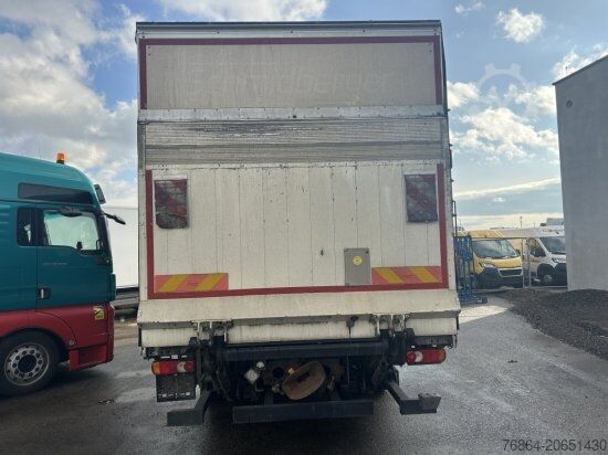 Flatbed truck with tarp DAF LF 260 16 TONNER PLANE MIT LBW, AUTOMATIK, E6