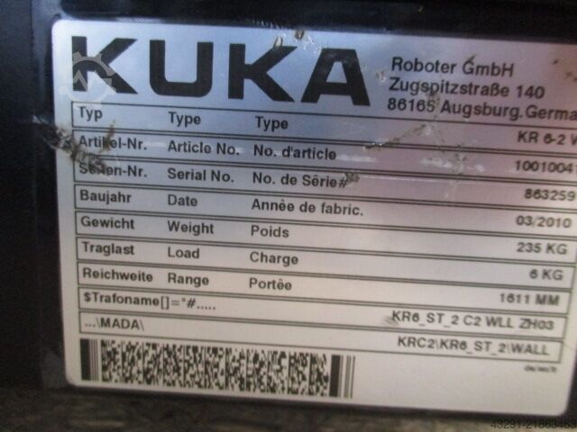 Industrial robot KUKA KR6-2 KRC2ed05 Profibus