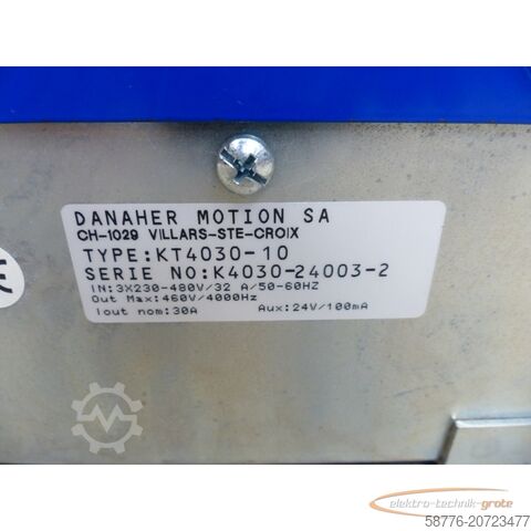 Component Danaher Motion KT4030-10 Hochfrequenzwandler SN: K4030-24003-2 IN 3 X 230-480V