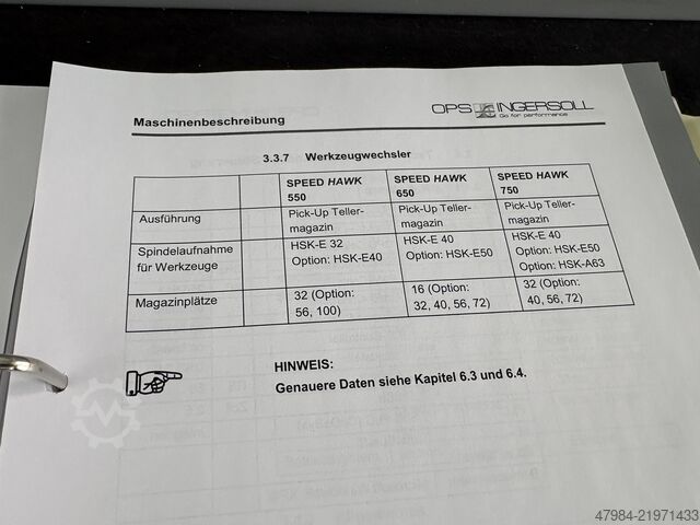 Universal-Bearbeitungszentrum OPS INGERSOLL SPEED HAWK 550