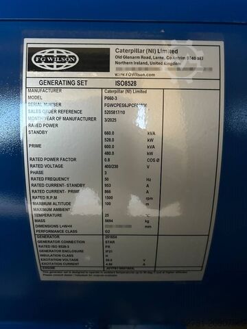 Aggregat FG Wilson P660-3 - 660 kVA Genset - DPX-16022