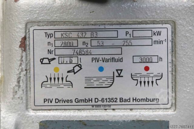 Variable gear 53-255 rpm PIV KSC 432 B3
