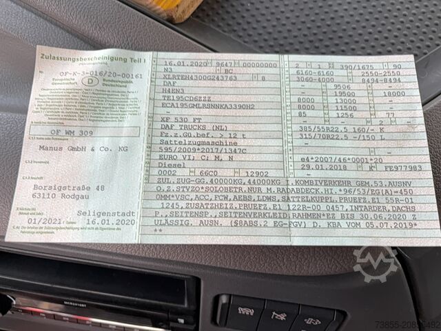 Zugmaschine DAF XF 530 FT