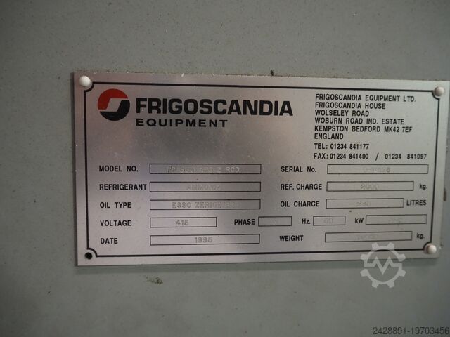 Ammoniak Spiralgefrierschrank, 2 Stück. Frigoscandia, Sabroe Gyrocompact GC76, SAB163HF