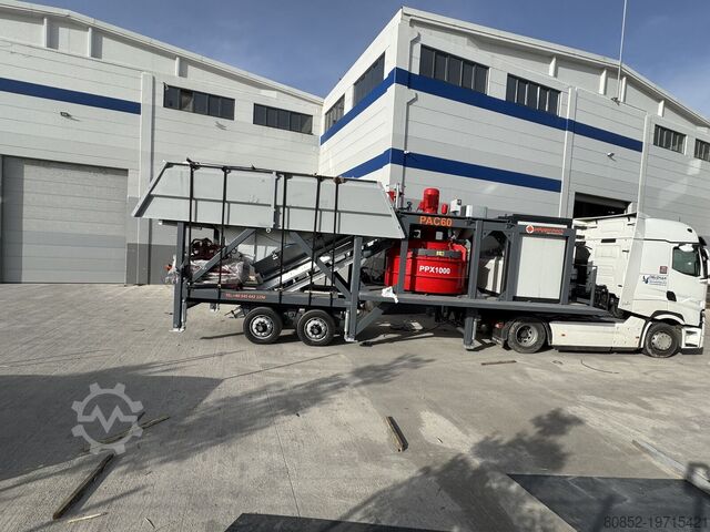 Concrete mixing plant Polygonmach mobile 60m3 concrete plant self-erected
