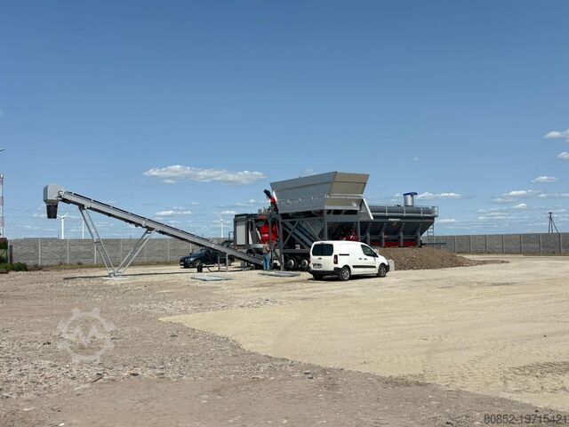 Concrete mixing plant Polygonmach mobile 60m3 concrete plant self-erected