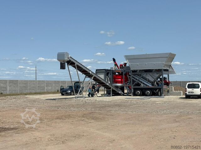 Concrete mixing plant Polygonmach mobile 60m3 concrete plant self-erected