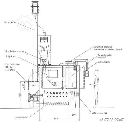 Shot blasting machine, sandblasting machine, shot. AUER Strahlanlage SA 1100 S5 Shot - Peening