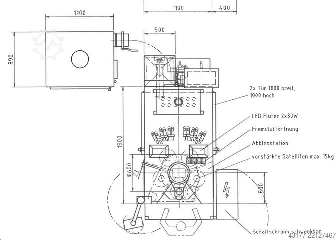 Shot blasting machine, sandblasting machine, shot. AUER Strahlanlage SA 1100 S5 Shot - Peening